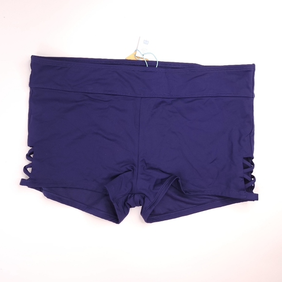 Kona Sol Navy Blue High Coverage Boyshorts L - Picture 3 of 8